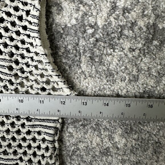 Zara Sweater Womens Small White Black Textured Knit Scoop Tank Top Patterned - Picture 3 of 8